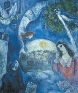 New man needs a new society that works for everyone, and encourages the rise of a man, whose behavioural and psychological structure have: security, sense of identity and confidence, based on faith in what he is. Top photo: Marc Chagall - (1947).The Rise of A New Company - lower right Symbolism: a female figure looking suffering (the socket of the State of consciousness pain ) in the lower left,; character with the head upside down ( the human character substantial changing ); top left dove with lit candle ( ideal of common good ); female figure who twirls a cruet grasping that contains a village ( the change, changing the way of living” that leads” to a better society ).